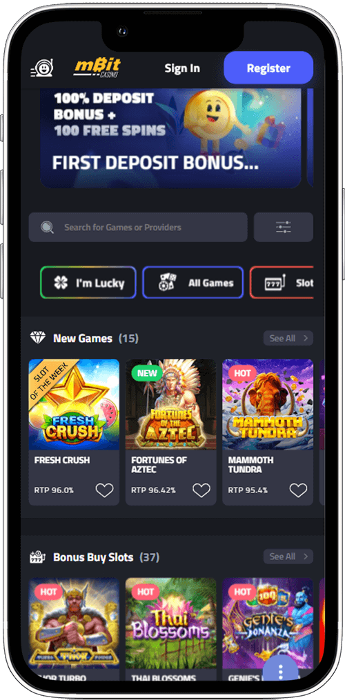 mBit Casino Mobile App